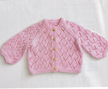 Baby Lace  Raglan Cardigan - One button fastening  Knitting Pattern -DK-8ply (Light Worsted yarn)  Download PDF -16-22"  Birth-3 years