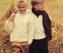 Children's Toddlers Aran Sweaters Cardigan & Waistcoat Slipover-Aran 10 Ply worsted Yarn= Knitting Pattern Download PDF 22"-28" Boy's Girl's