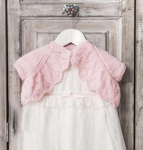 Baby Girl-Lacy Bolero Cardigan-Short Raglan sleeve -Edge to edge 18