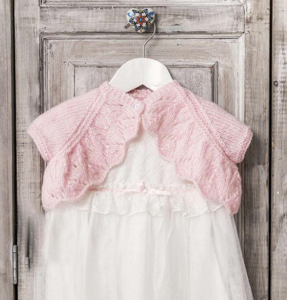 Baby Girl-Lacy Bolero Cardigan-Short Raglan sleeve -Edge to edge 18