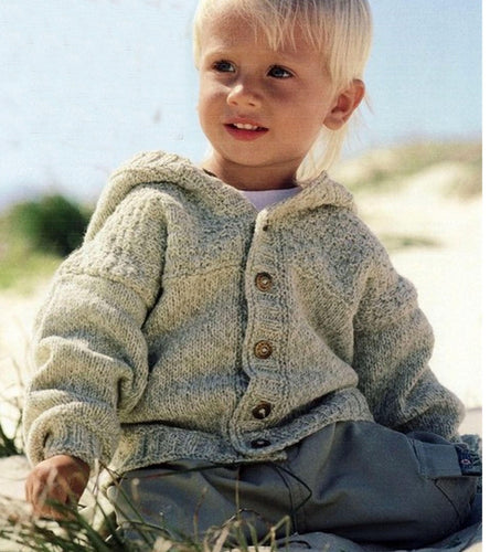 Childs Jacket Hooded Collar or Round Neck Button Front Boys Girls 16