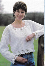 Simple Crochet Long & Cropped  Top-Sweaters-Tunic- Pullovers S-L Women's  Cotton DK (8 Ply) PDF Download Pattern Ladies
