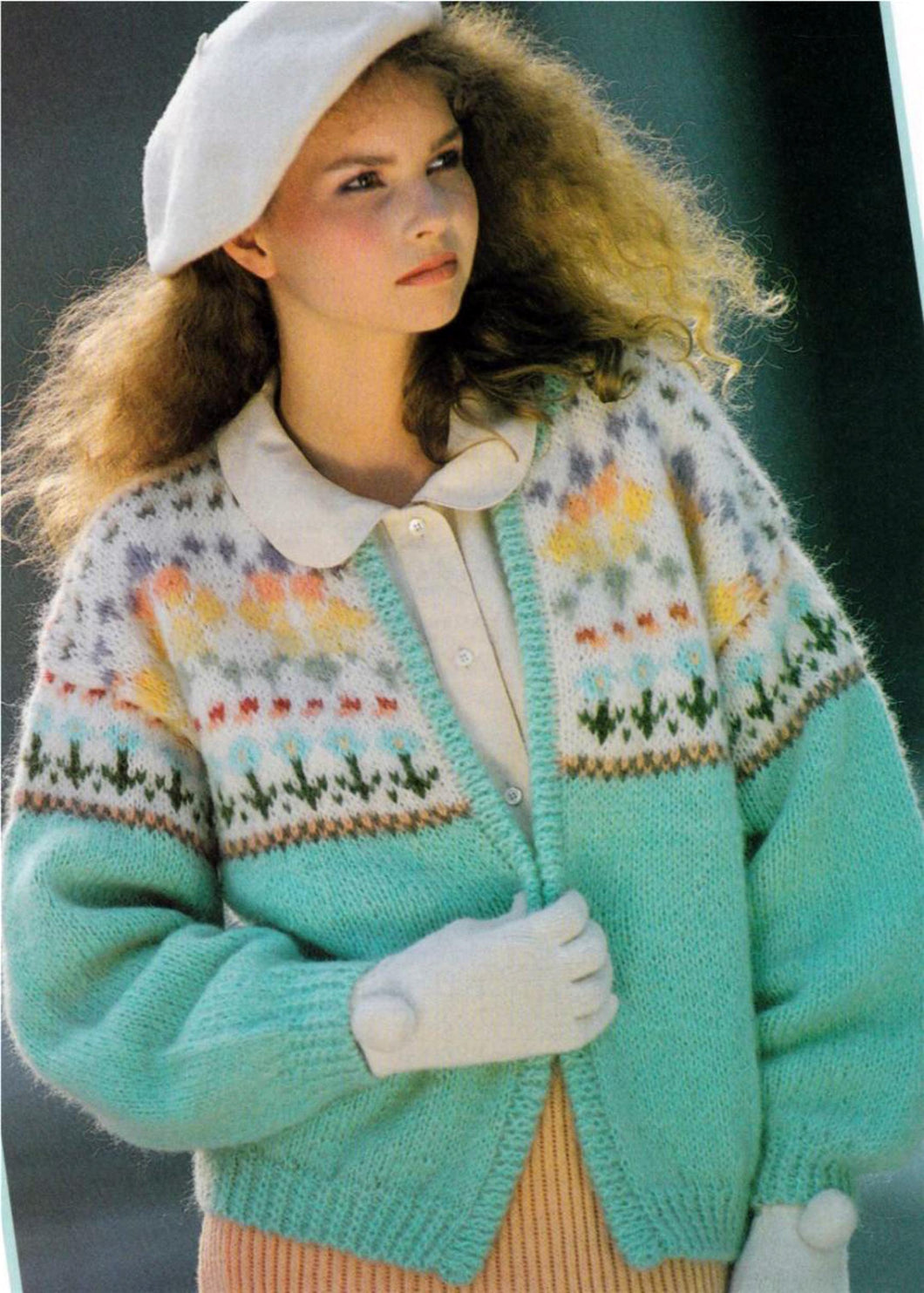 Woman's Edge to edge Fair Isle Jacquard Cardigan Jacket Round Neck  32