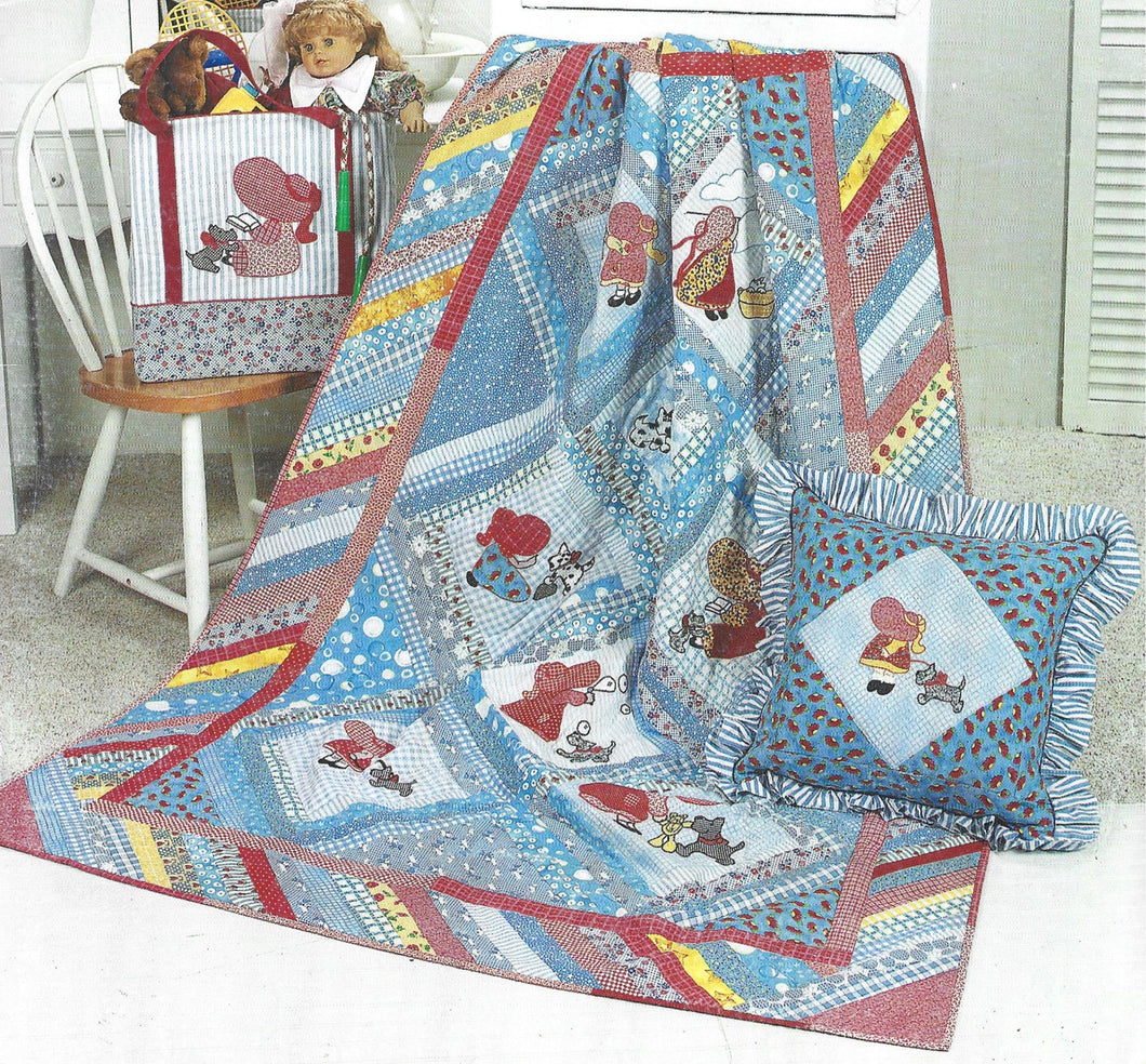Sunbonnet Sue Quilt & Scottie dog Quilting Pattern Quilt Patchwork Blocks Applique Bed  Quilt Sewing Pattern PDF download Blanket