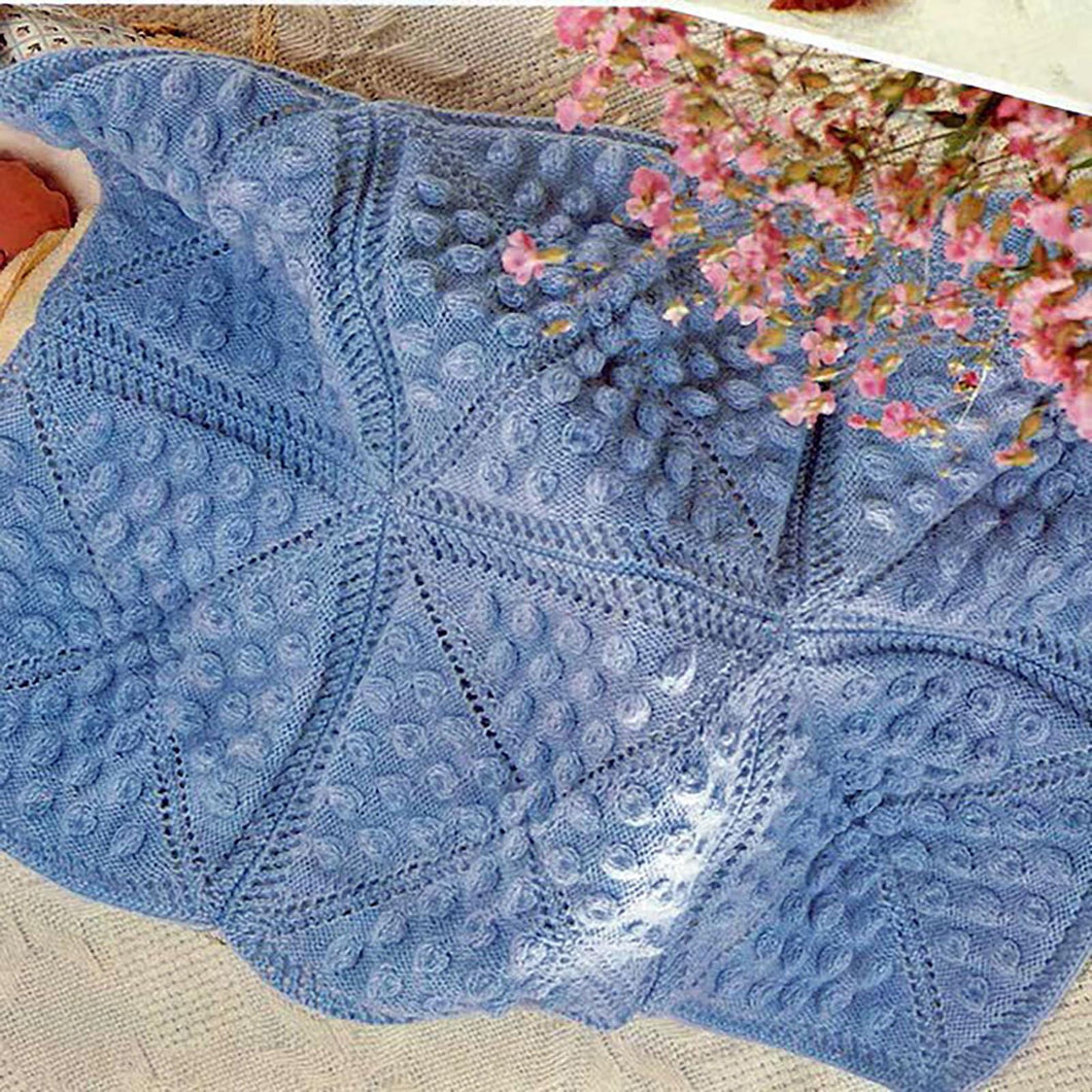 Triangle Bobbly Textured Design Cot Crib Pram Blanket DK (8 ply) 20