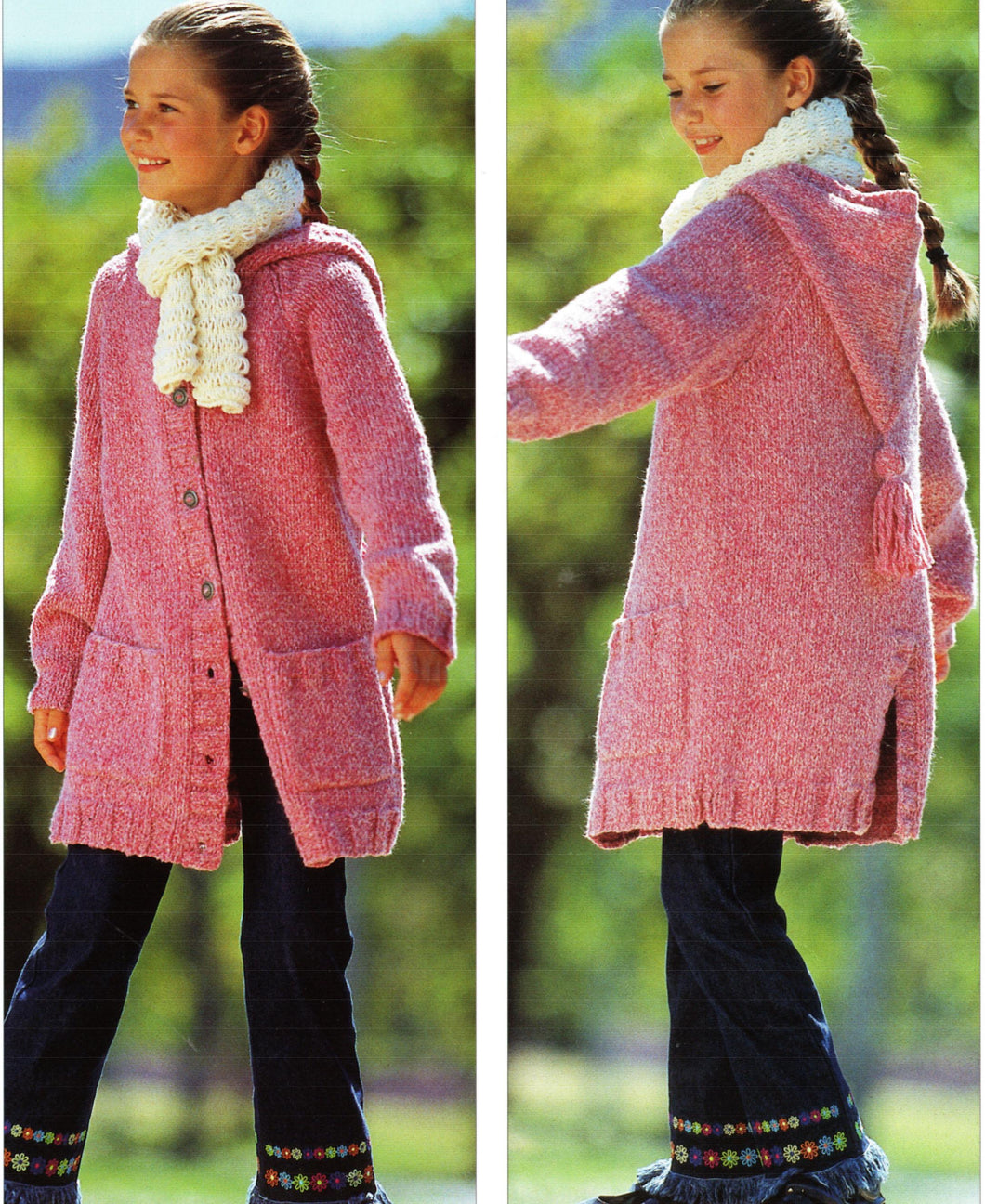 Childrens Duffle Coat Jacket Hooded Hood Tassel Pockets Back Vent Boys Girls ~ 22 - 30