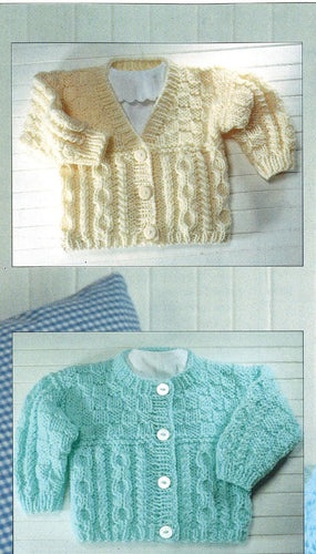 Child's Easy Cable Cardigans -& Hooded Jacket Boy- Girl- Knitting Pattern -Chunky Bulky 12 ply weight) Instant Download-18-28