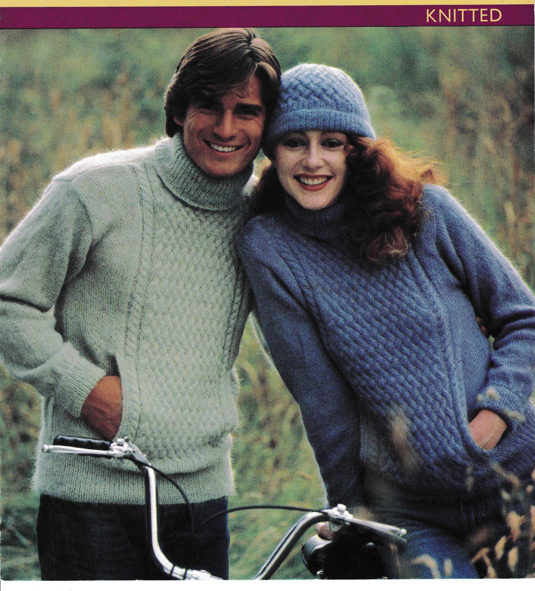 His N Her Unisex  Sweaters with Pocket & Matching hats Polo Turtle Neck  32