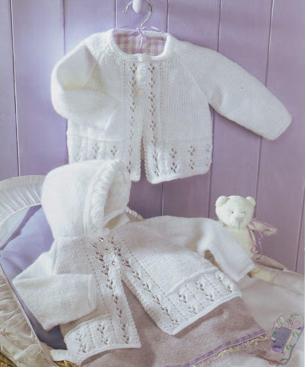 Easy Baby Eyelet Cardigan- Round Neck &  Hooded Jacket 16 - 22