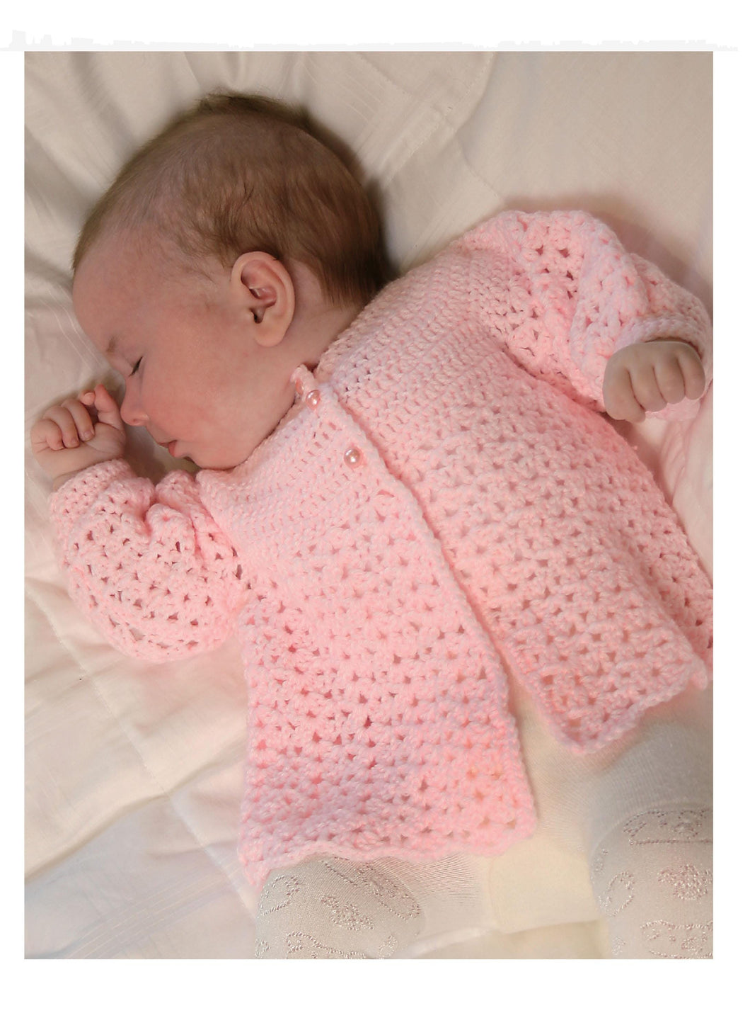 Baby Crochet Cardigan - Matinee Jacket Crochet Pattern dk 8ply wool- Download PDF 18