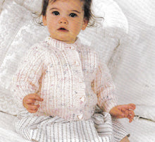 Baby Toddler Ribbed Raglan Sweater & Cardigan - Knitting Pattern - 8 ply DK Light worsted wool- fits 18 - 24" chest