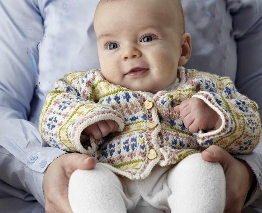 Vintage Fair Isle Cardigan Knitting Pattern: Baby & Child (PDF Download) 0 - 24 months