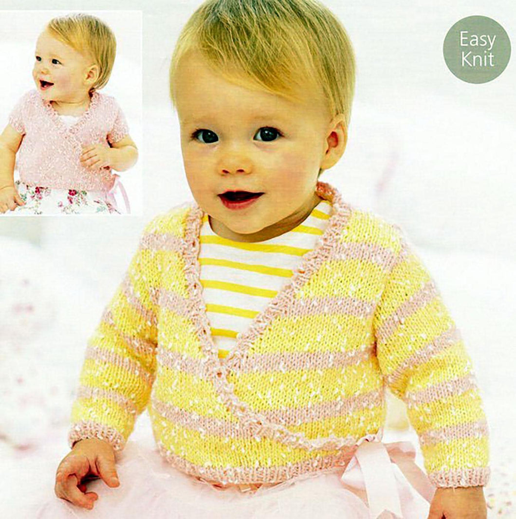 Baby Wrap over Cardigan Jacket Ballet Top Kimono  Long- Short sleeves~ 0 - 7 years -16