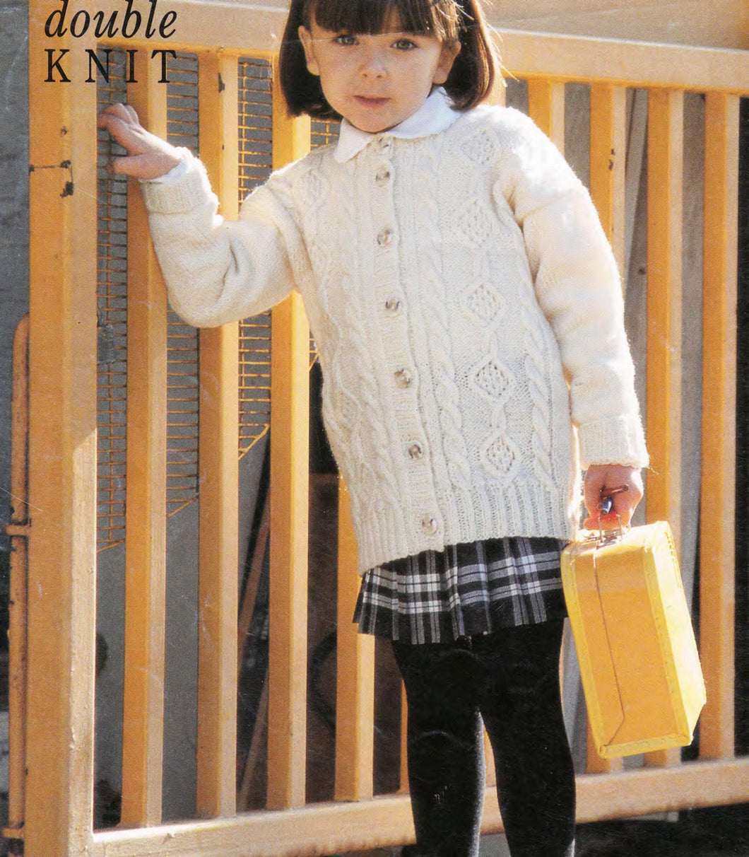 Girls Cable Aran Cardigan Knitting Pattern - DK Yarn (PDF Download)