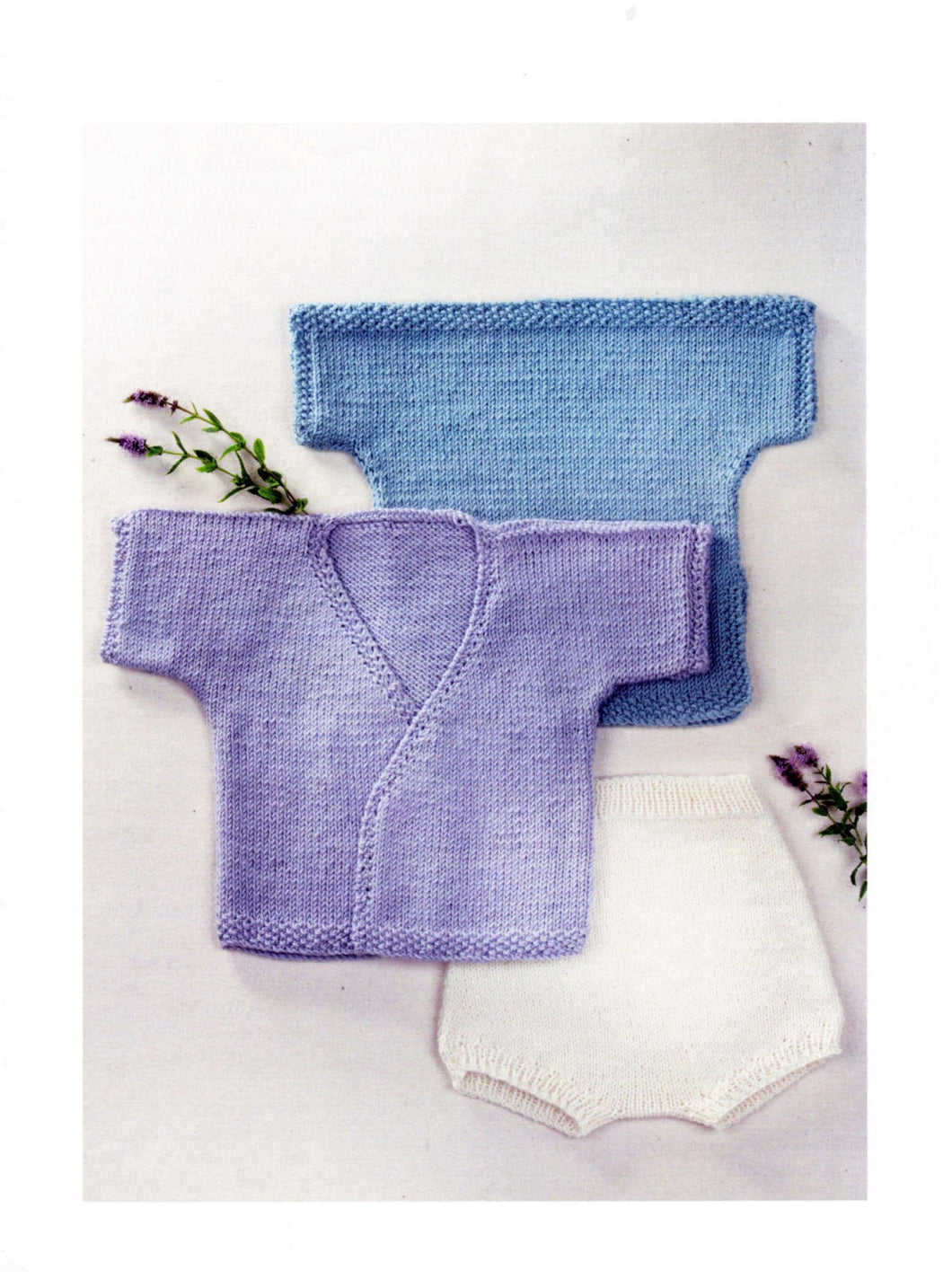 Very Easy Knit Baby Cardigan Vest Sweater & Pants in 4ply Fingering yarn- 16