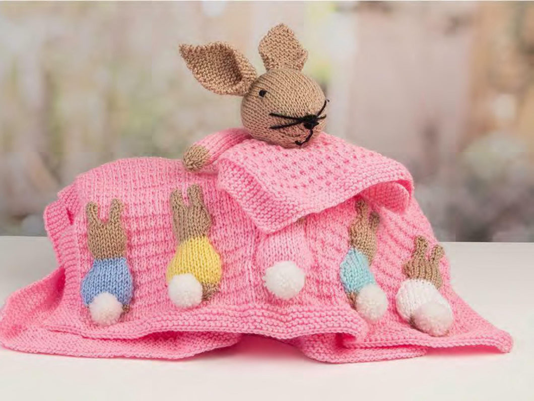Baby Bunny Comforter Lovey & Bunny Blanket ~ DK Knitting Pattern PDF Instant download