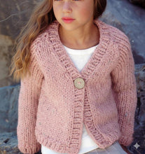 Girl's Super Chunky Easy V neck Cardigan- Quick Knit- 22" -32"( 2-13yrs) Super Chunky Super Bulky 14 ply yarn- Knitting Pattern Download PDF