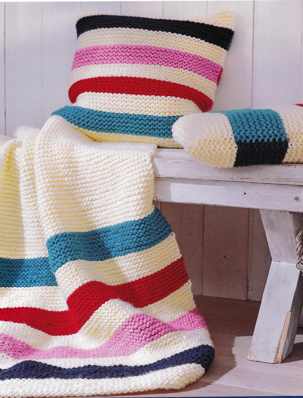 Easy Super Chunky Baby Blanket  & Cushions Knitted in Super Chunky super Bulky  wool-  50 x 50 cm Knitting pattern Download PDF