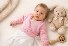 Baby Wrap over Cardigan Jacket Ballet Top Kimono ~ 0 - 6 months -4 Ply PDF Instant download Knitting Pattern