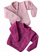 Child's Easy Round & V neck roll neck sweaters- jumpers - Knitting Pattern -Chunky- Bulky (12 ply) PDF Download-20-30" chest