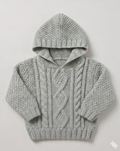 Boys girls  Round Neck Cable Sweater-& Hooded Sweater Knitting Pattern- DK -8Ply Light worsted wool- Download-16-26" chest  Or (0-6 years)