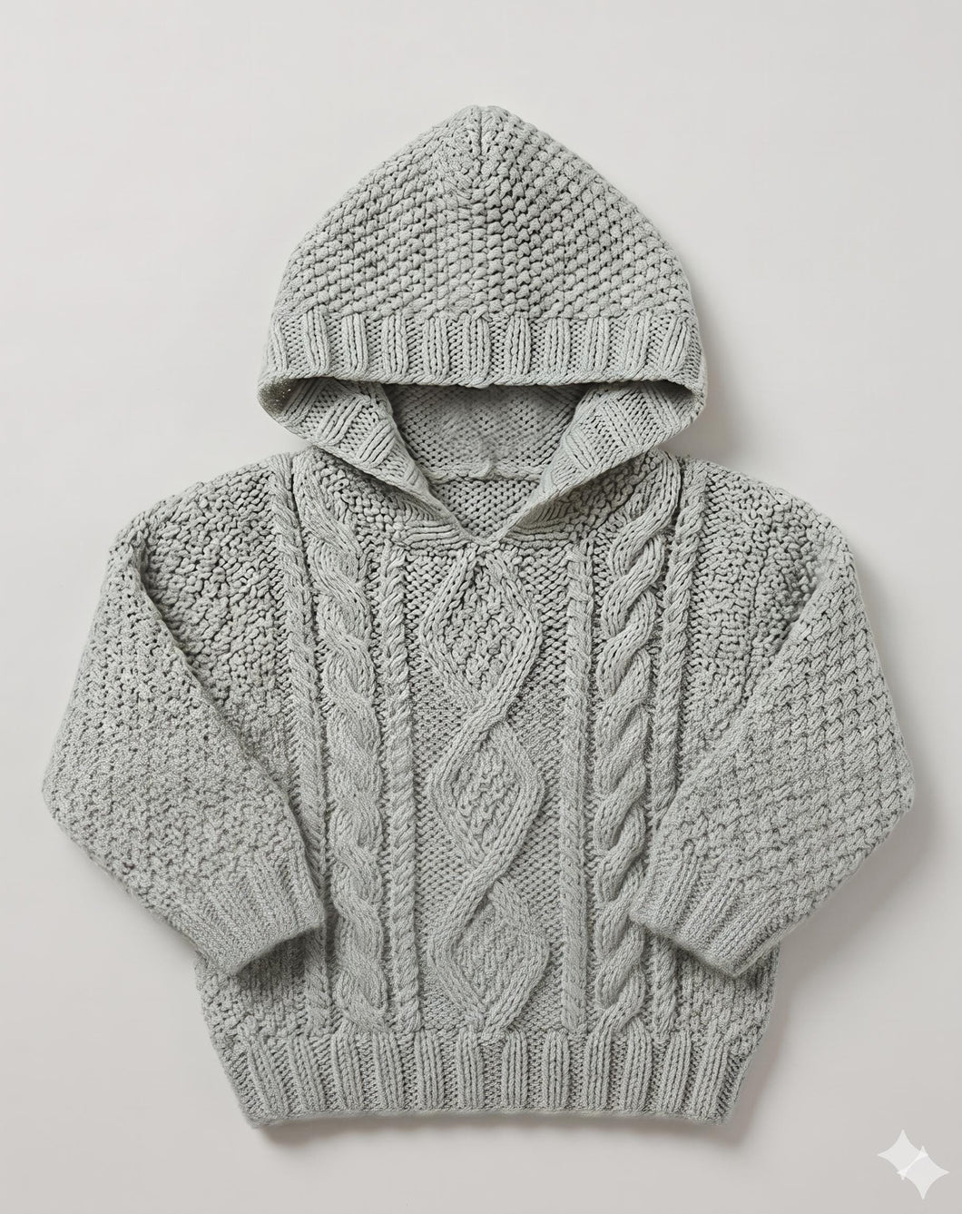 Boys girls  Round Neck Cable Sweater-& Hooded Sweater Knitting Pattern- DK -8Ply Light worsted wool- Download-16-26