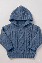 Boys girls  Round Neck Cable Sweater-& Hooded Sweater Knitting Pattern- DK -8Ply Light worsted wool- Download-16-26" chest  Or (0-6 years)
