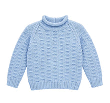 Baby Roll Neck Easy Raglan Textured sweater- Jumper in DK 8 Ply -Knitting Pattern PDF Downloadable pattern - Fits   Birth to 6 years- Easy