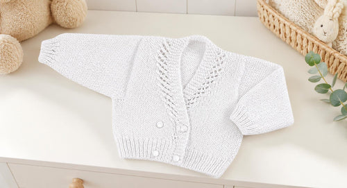 Baby V Neck Cross Over Cardigan DK 8ply 16 - 22
