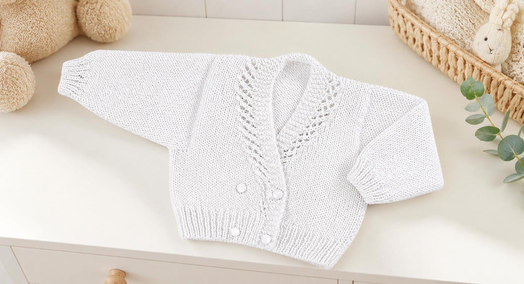 Baby V Neck Cross Over Cardigan DK 8ply 16 - 22