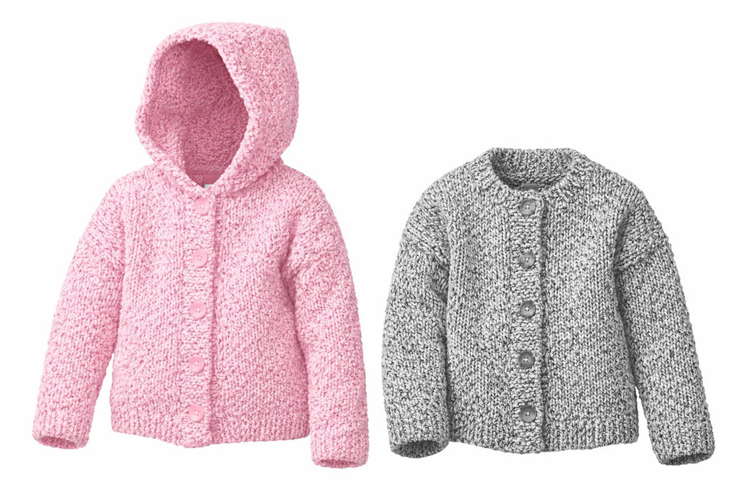 Children's Hooded Cardigan Knitting Pattern: Chunky Bulky Yarn (Digital Download)