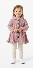 Girls' Chunky cable Coat, Hooded Coat, Round Neck & with collar 3 styles Chunky Bulky 12 ply wool Knitting pattern Download PDF 18" ~ 28"