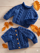 Traditional Aran Cardigan & Roll Neck Jumper Knitting Pattern (0-6 yrs) (PDF Download)