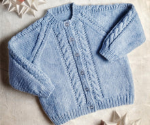 Baby Classic Cardigan- Cable in either DK(8ply) or 4ply- Knitting pattern - fits 18 - 26" chest (0-5 years) Download PDF