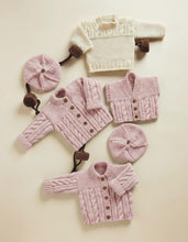 Boy's Girl's DK Cable Cardigan & Sweater~Jumper- waistcoat  Beret- Knitting Pattern Aran-  (10ply) Yarn and fits chest 16"- 24" Download PDF