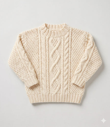 Boys  Girls Round Neck Cable Sweater-& Hooded Sweater Knitting Pattern- DK -8Ply Light worsted wool-  Download-16-26