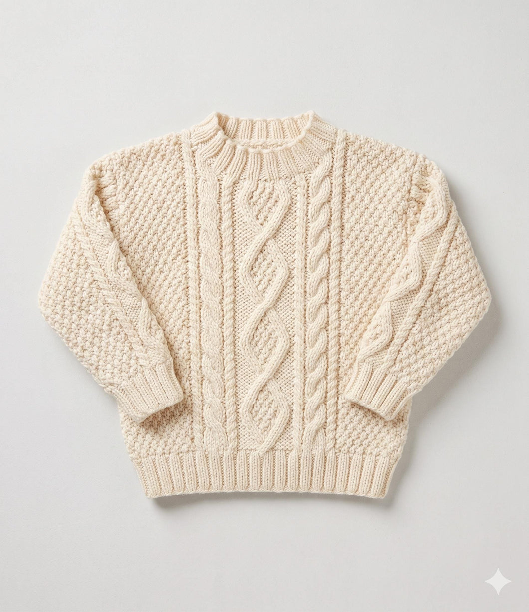 Boys  Girls Round Neck Cable Sweater-& Hooded Sweater Knitting Pattern- DK -8Ply Light worsted wool-  Download-16-26