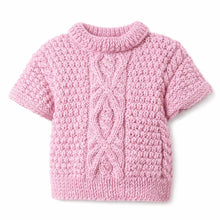 Child's Cable  Pullover short sleeved Knitting Pattern - Aran 10 Ply Worsted3-10 years)  Download PDF