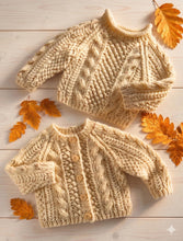 Traditional Aran Cardigan & Roll Neck Jumper Knitting Pattern (0-6 yrs) (PDF Download)