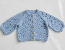 Baby Lace  Raglan Cardigan - One button fastening  Knitting Pattern -DK-8ply (Light Worsted yarn)  Download PDF -16-22"  Birth-3 years