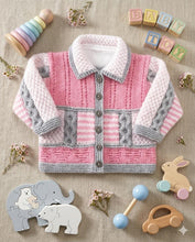 Baby Textured Cardigan with collar  Boys Girls Toddler DK ( 8PLY ) Yarn Fits 16" - 24"  (0-5 years)  Knitting pattern  Download PDF
