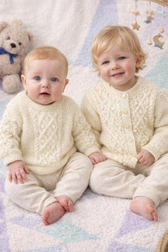 Boy's Girl's Textured Jacket Cardigan & Sweater Fingering (3 Ply) 12