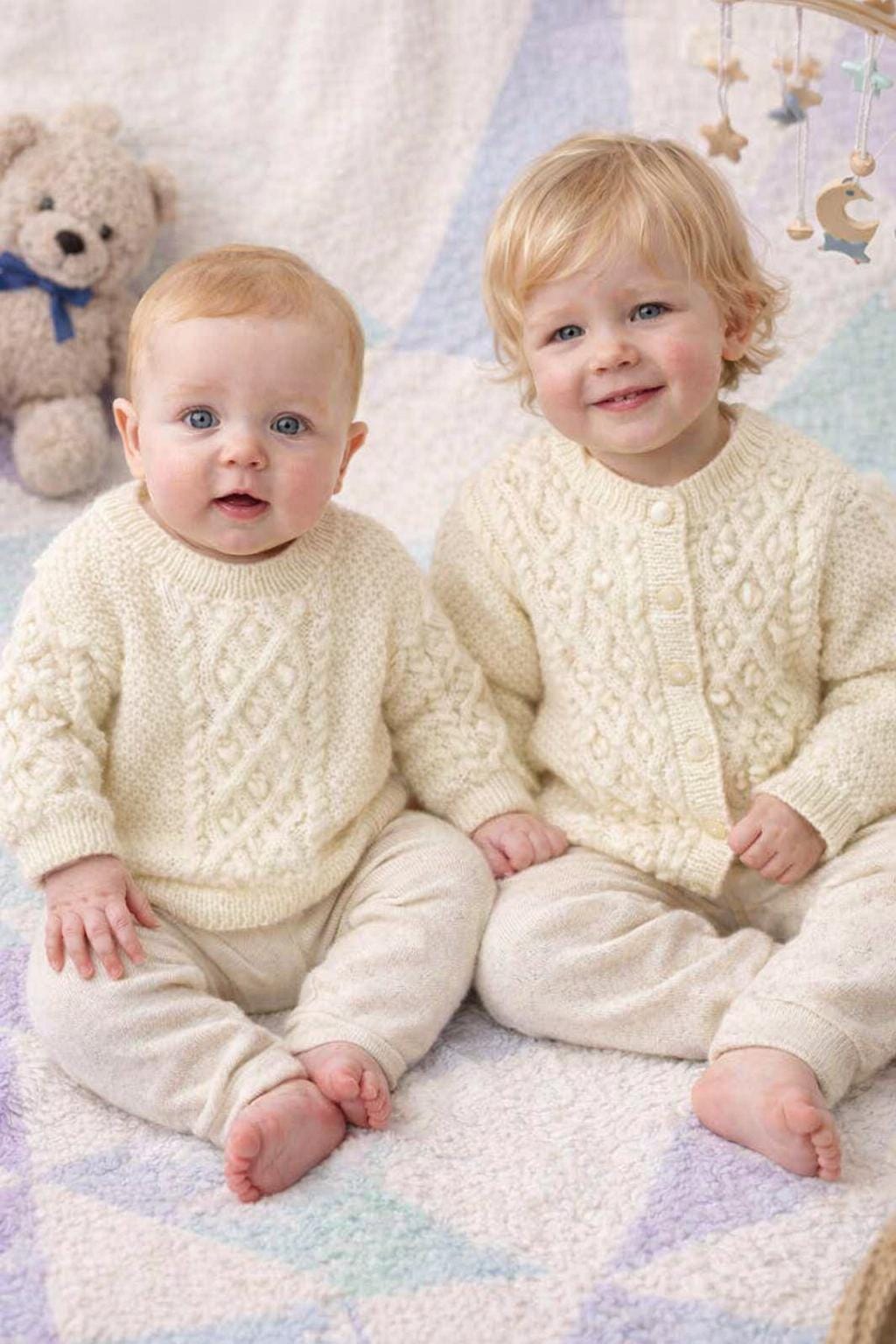 Boy's Girl's Textured Jacket Cardigan & Sweater Fingering (3 Ply) 12