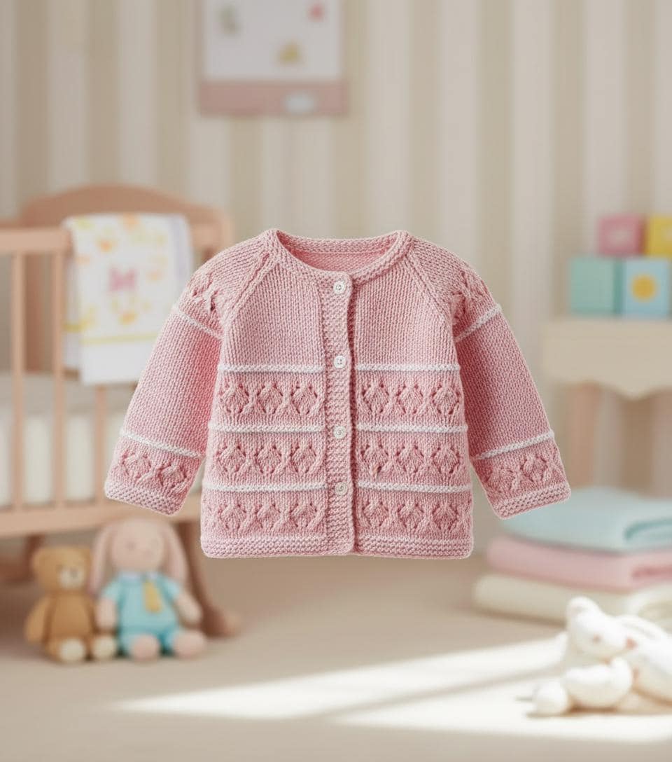 Boy Girl  Baby Cardigans- Raglan pattern 3 styles  DK 8 ply 16