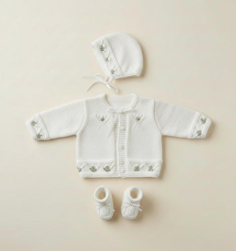 Baby Jacket with Bobbles  Hat &  boots- socks-Boys Girls Toddler DK ( 8PLY ) Premature  14