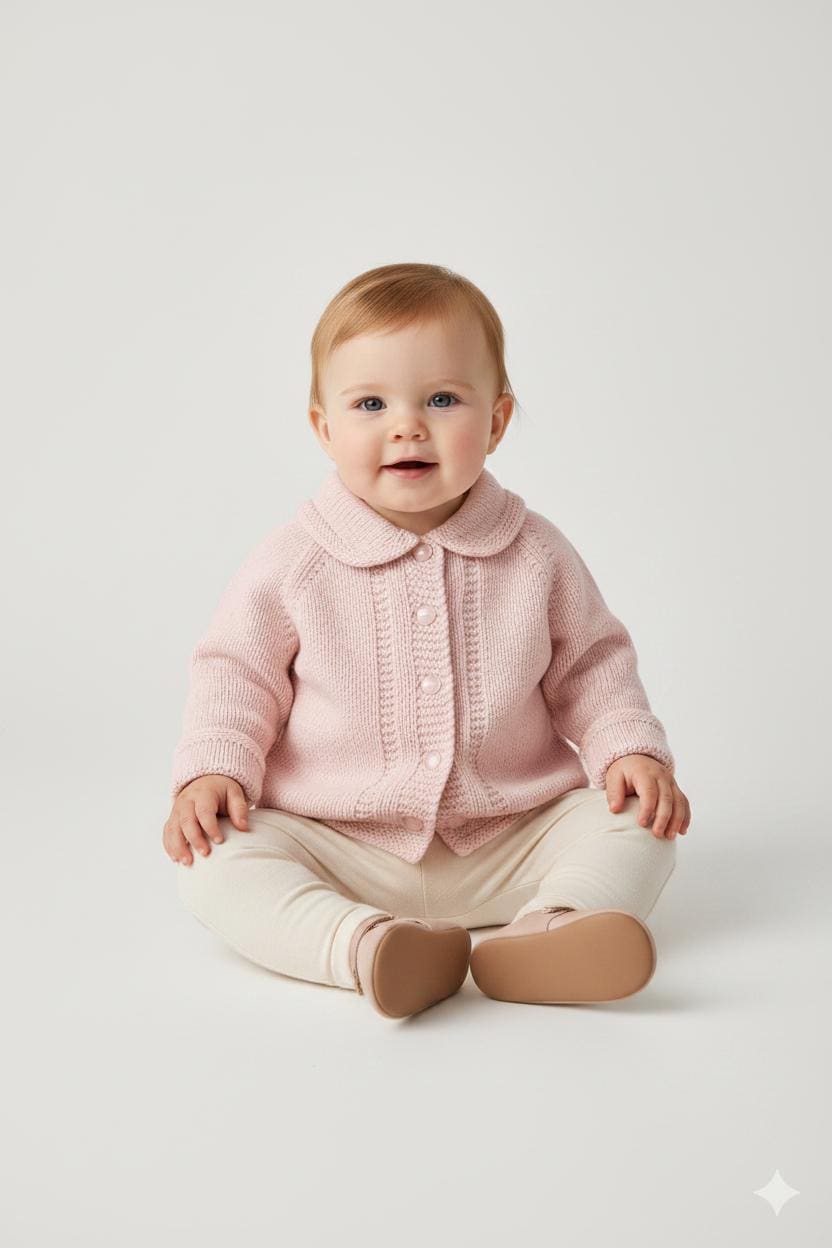 Easy Knit cardigan in either 3/4 ply or DK 8 ply chest 19-22 PDF Baby Vintage  Knitting Pattern Download