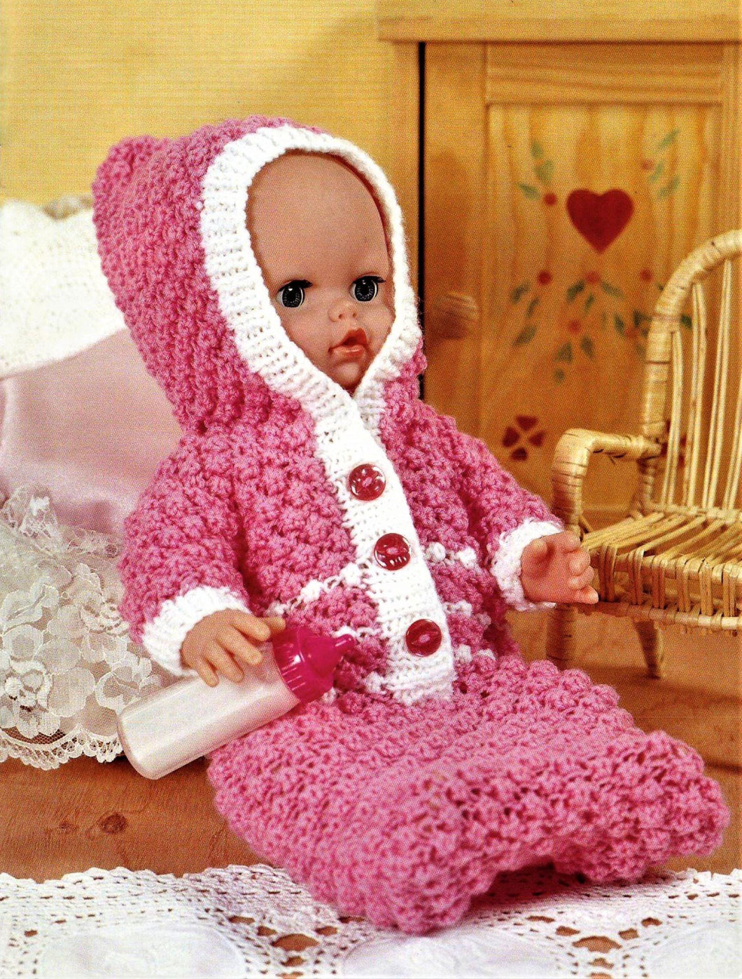 Dolls sleeping bag cocoon Knitting Pattern PDF download Dols 12